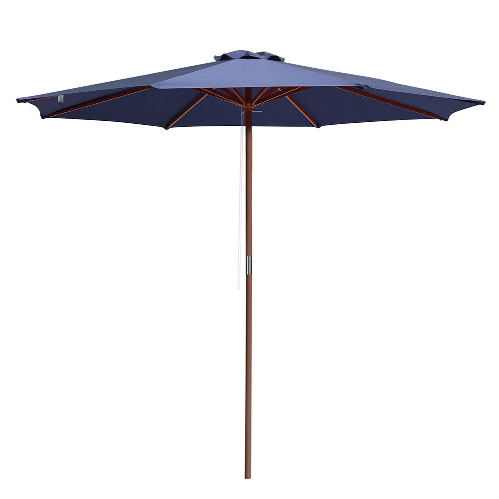 Yescom 9ft Patio Wood Market Umbrella Multiple Colors, Navy Image