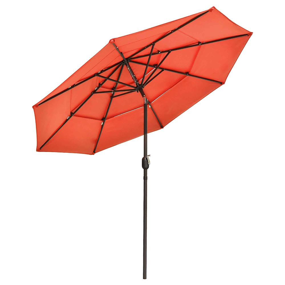 Yescom 10ft 8-Rib Patio Outdoor Market Umbrella 3-Tiered Tilt, Cherry Tomato Image