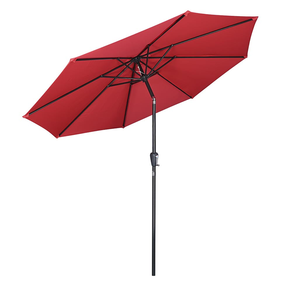 Yescom 9ft 8-Rib Patio Umbrella Tilt 220gsm Canopy UV50+, Red Image