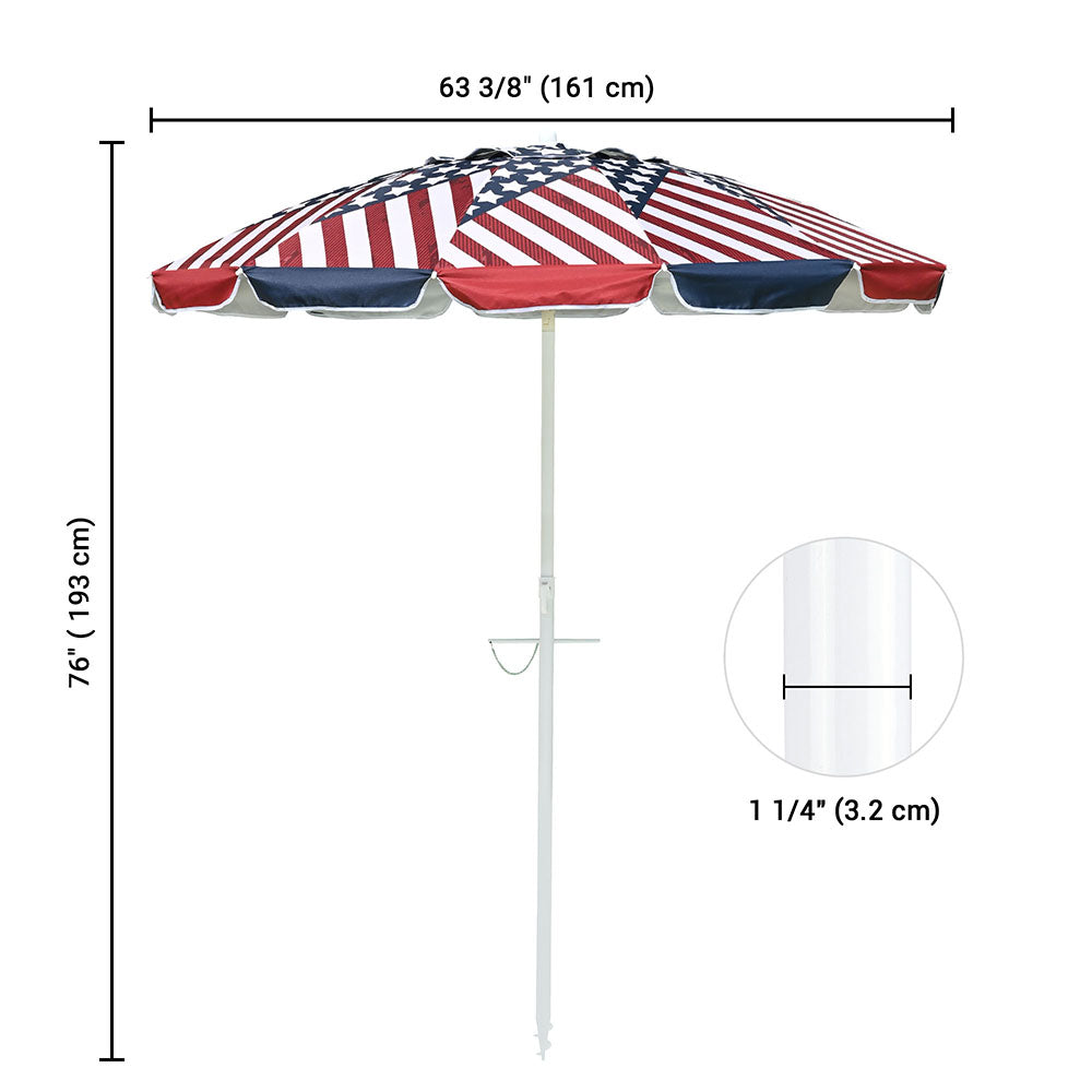 Yescom Beach Umbrella Tilt 6 ft 12-rib w/ Anchor
