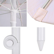 Yescom 6ft Fringe Patio Beach Umbrella with Weighted Base Image