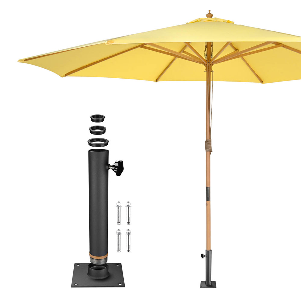 Yescom 13ft Patio Wood Market Umbrella with Deck Mount