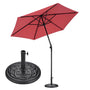 Yescom 7.5ft Patio Umbrella Crank and Tilt 6-Rib, Red with Base Image