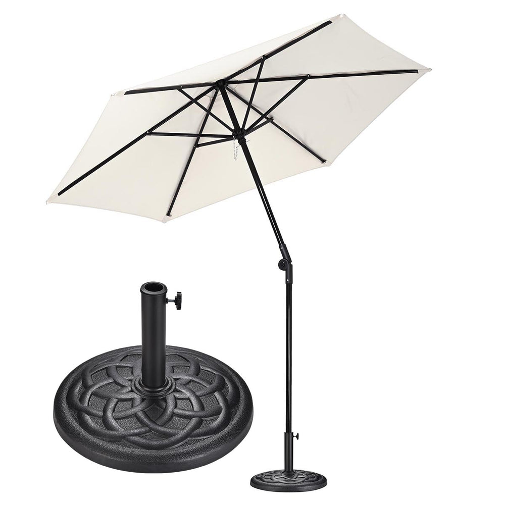 Yescom Metal Patio Umbrella 6 Ribs Sunshade Table Umbrella Tilt with Crank, Blue
