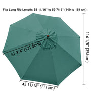 10' patio umbrella replacement canopy Yescom USA 10' Umbrella Replacement Cover Top 8 Rib Deck Outdoor Canopy Garden Beach Patio