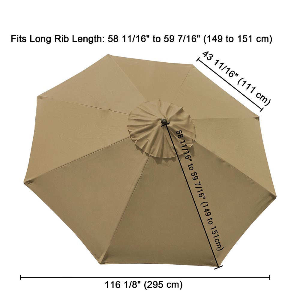 Yescom 10' Outdoor Market Umbrella Replacement Canopy