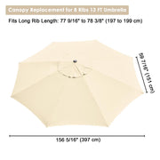 Yescom 13Ft 8 Rib Patio Umbrella Replacement Cover Canopy Outdoor Market Beach Deck Top Yescom 13Ft 8 Rib Patio Umbrella Replacement Cover Canopy Outdoor Market Beach Deck Top