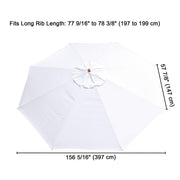 Yescom 13' Outdoor Market Umbrella Replacement Canopy 8-Rib, White Image