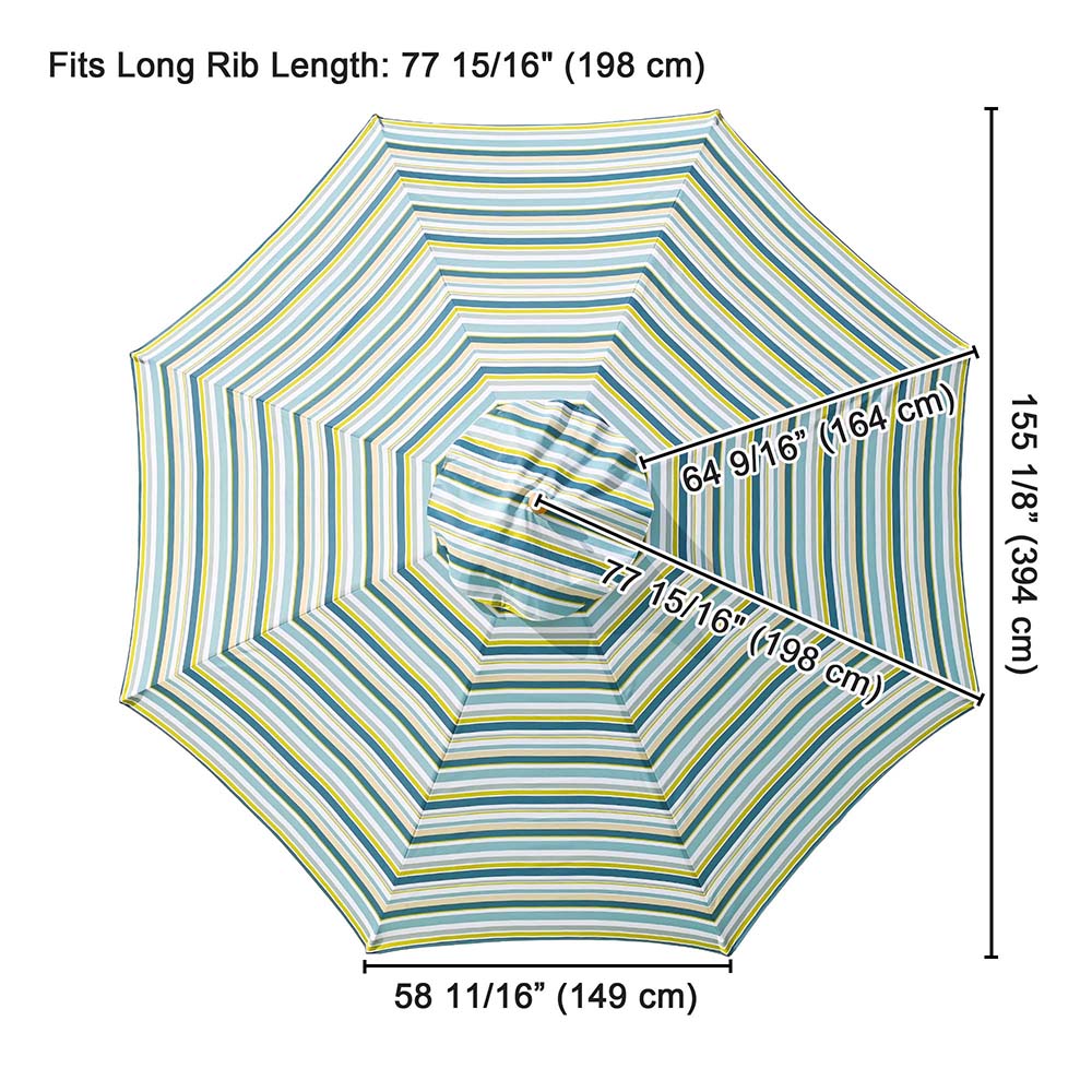 Yescom 13' Outdoor Market Umbrella Replacement Canopy 8-Rib, Stripe Image