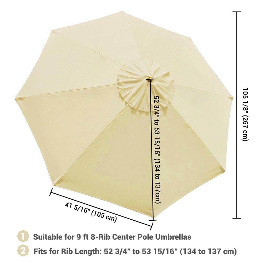 Yescom 9' 8-Rib Outdoor Market Umbrella Replacement Canopy