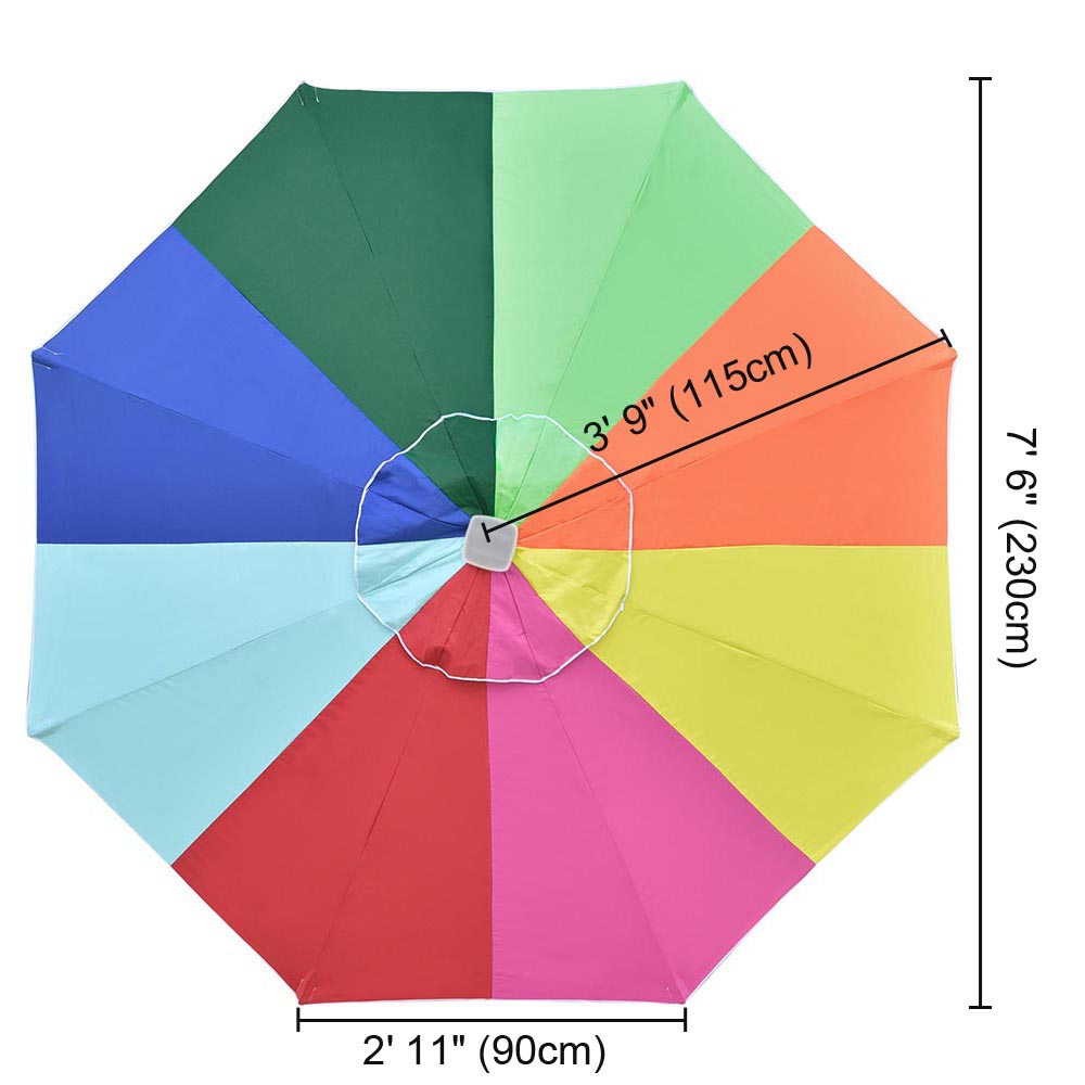 Yescom 8' Outdoor Market Umbrella Replacement Canopy Color Optional Image