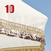 Yescom Jazz Age Fringe Umbrella Canopy 6ft 8-Rib, Beige+Gold Sequin(10ct.) Image