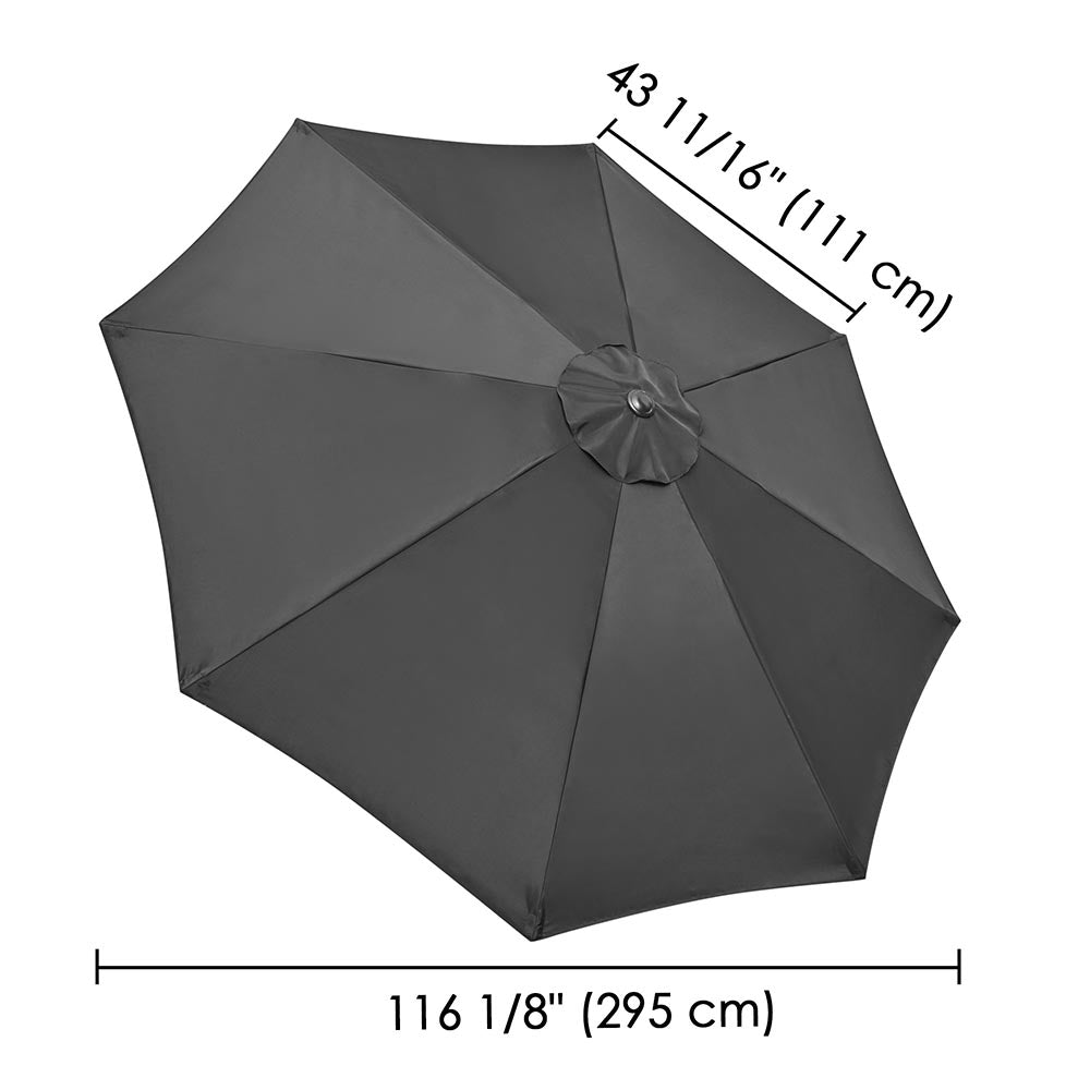 Yescom 10' Outdoor Market Umbrella Replacement Canopy, Black Image