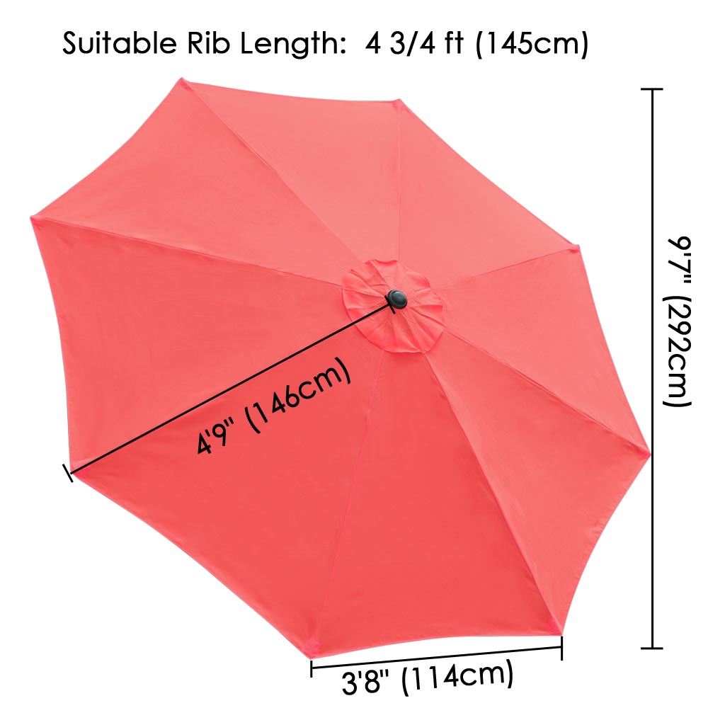 Yescom 10' Outdoor Market Umbrella Replacement Canopy, Living Coral Image