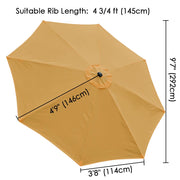 Yescom USA 10' Umbrella Replacement Cover Top 8 Rib Deck Outdoor Canopy Garden Beach Patio Yescom USA 10' Umbrella Replacement Cover Top 8 Rib Deck Outdoor Canopy Garden Beach Patio