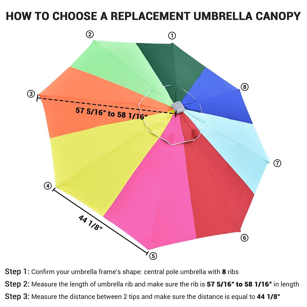 Yescom 10' Outdoor Market Umbrella Replacement Canopy Image