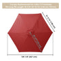 Yescom 9' 6-Rib Outdoor Patio Umbrella Replacement Canopy Multiple Colors, Red Image