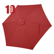 Yescom 9' 6-Rib Outdoor Patio Umbrella Replacement Canopy Multiple Colors, Red(10ct.) Image