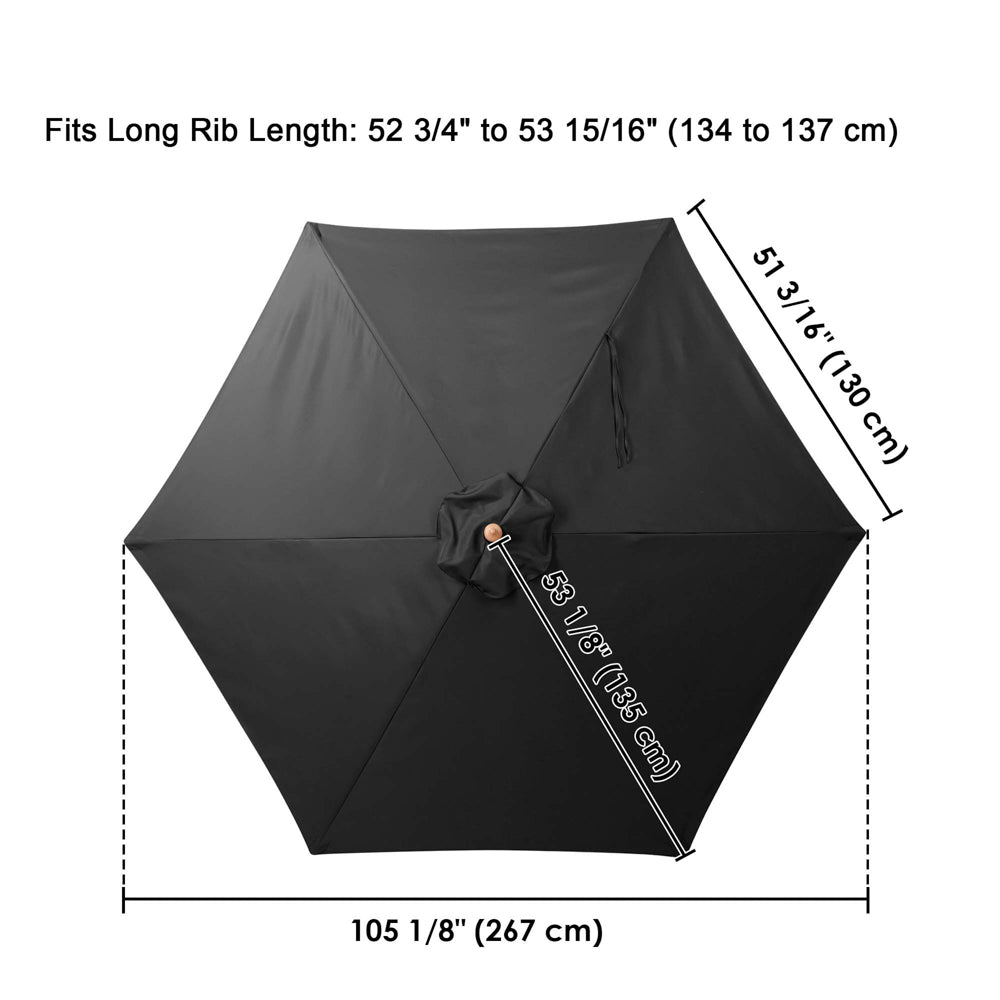 6 rib patio umbrella replacement canopy Yescom 9' 6-Rib Outdoor Patio Umbrella Replacement Canopy Multiple Colors