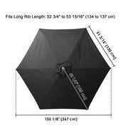 9ft patio umbrella replacement canopy 6 ribs in black Market Rib Sage Green improving the of outdoor use 6.5ft 9ft 10ft Patio Umbrella