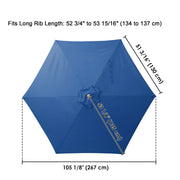 6.5 ft patio umbrella replacement canopy 6 ribs Rectangular 10x6.5ft 6-Rib treated and water BenefitUSA 10'x6.5' Outdoor Patio Umbrella