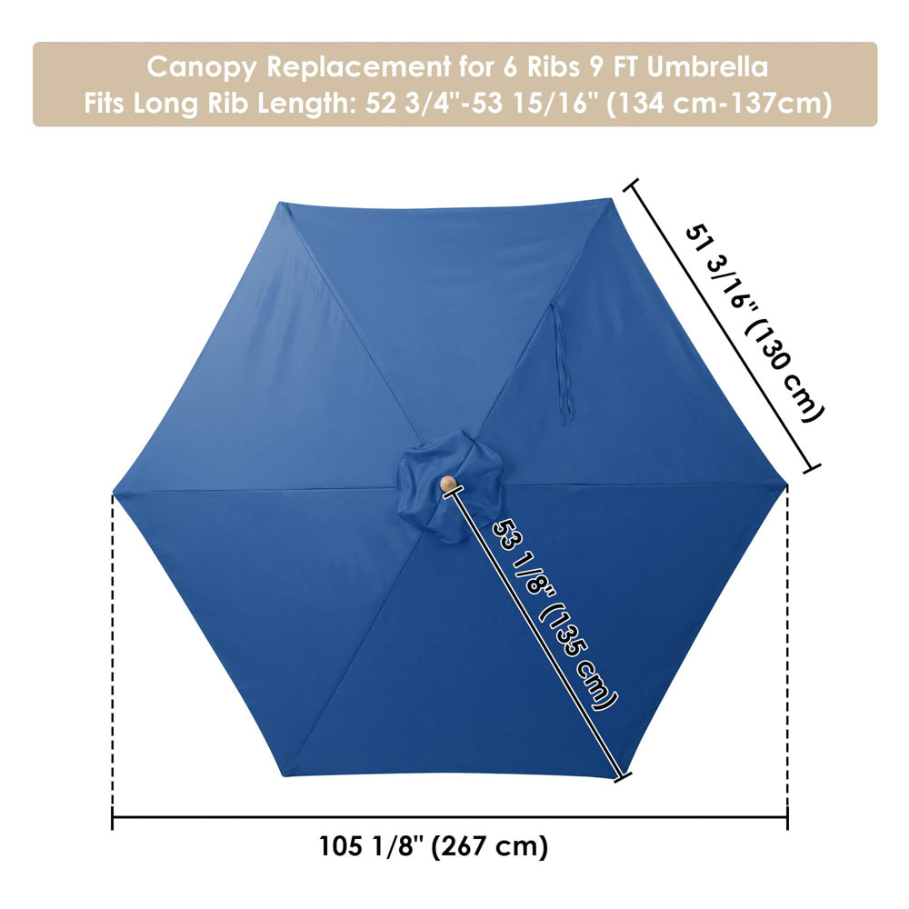 6 patio sunbrella umbrella replacement canopy Yescom 9' 6-Rib Outdoor Patio Umbrella Replacement Canopy Multiple Col