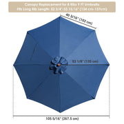 9 ft market patio umbrella replacement cover canopy Yescom 9' 8-Rib Outdoor Market Umbrella Replacement Canopy
