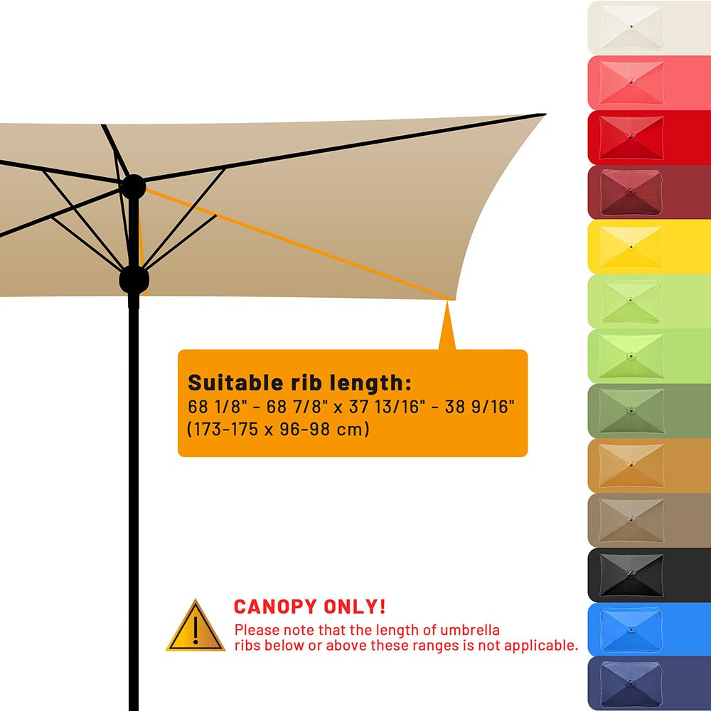 Yescom 10x6.5ft Canopy Replacement for Patio Rectangle Market Umbrellas Image