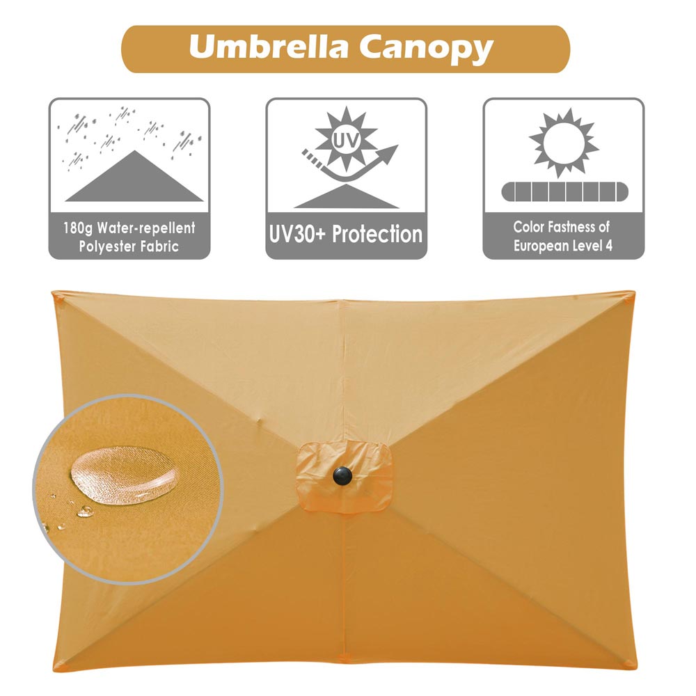 Yescom Umbrella Replacement Canopy 10x6.5ft 6-Rib Rectangle