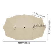 Yescom Umbrella Replacement Canopy 15x9ft 12-Rib Rectangle Yescom Umbrella Replacement Canopy 15x9ft 12-Rib Rectangle