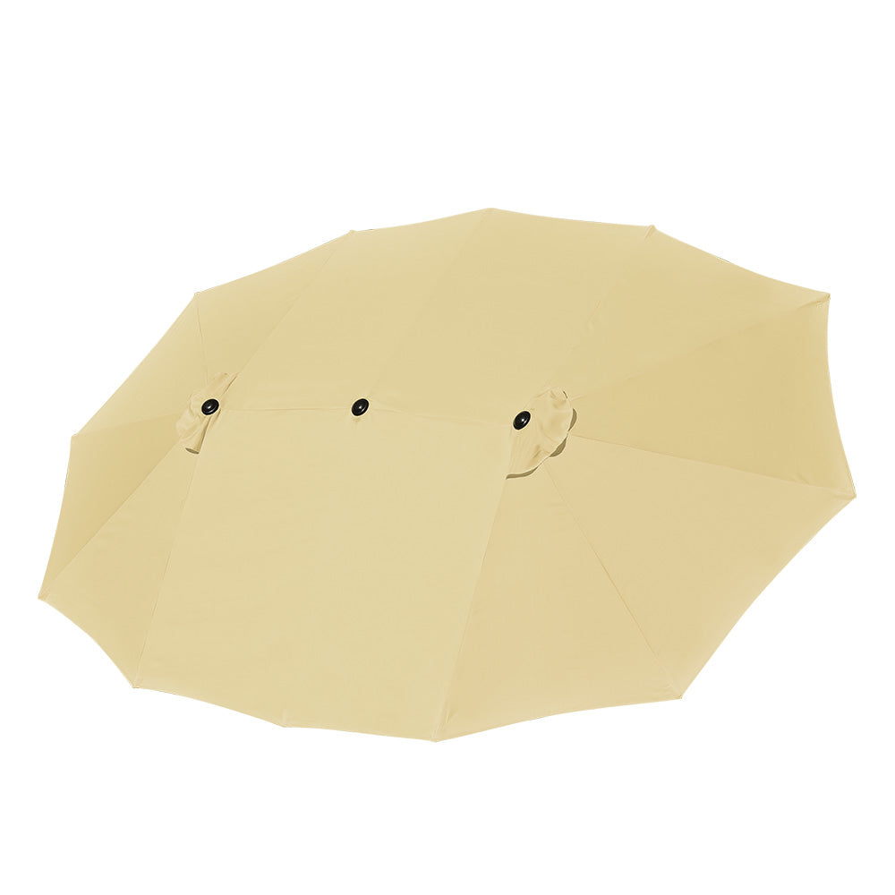 Yescom Umbrella Replacement Canopy 15x9ft 12-Rib Rectangle, Beige Image