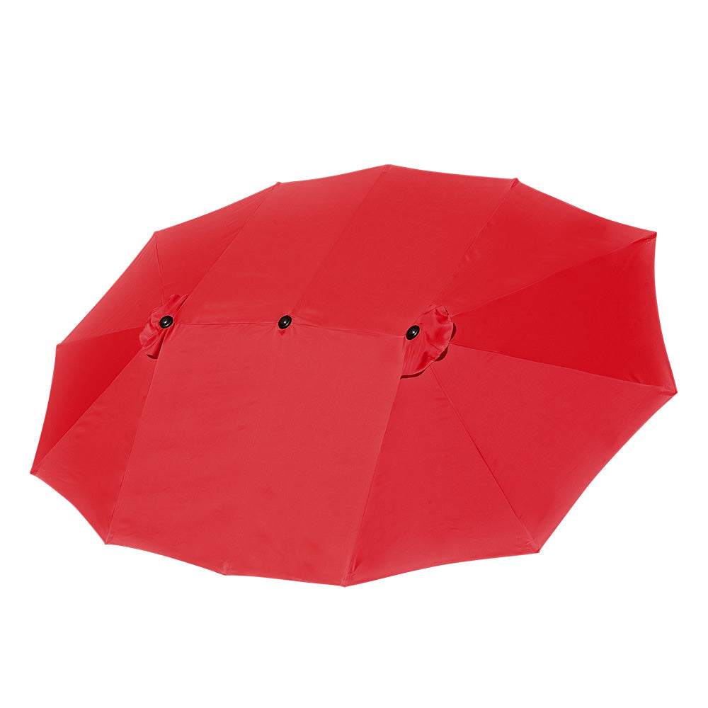 Yescom Umbrella Replacement Canopy 15x9ft 12-Rib Rectangle, Red Image