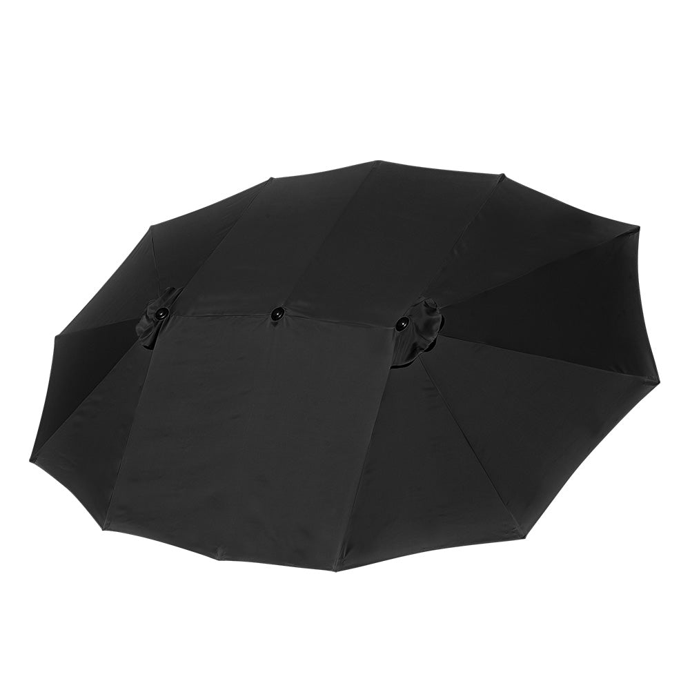 Yescom Umbrella Replacement Canopy 15x9ft 12-Rib Rectangle, Black Image