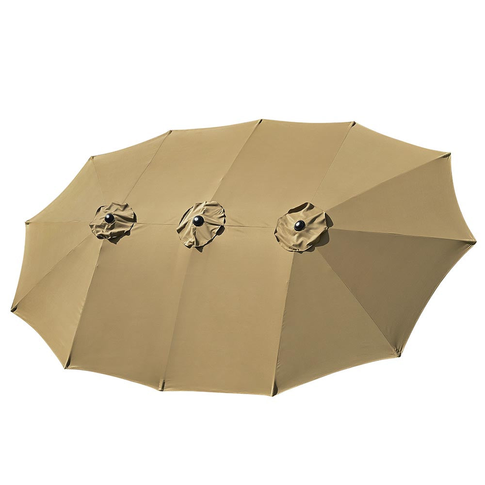 Yescom Umbrella Replacement Canopy 15x9ft 12-Rib Rectangle, Khaki Image