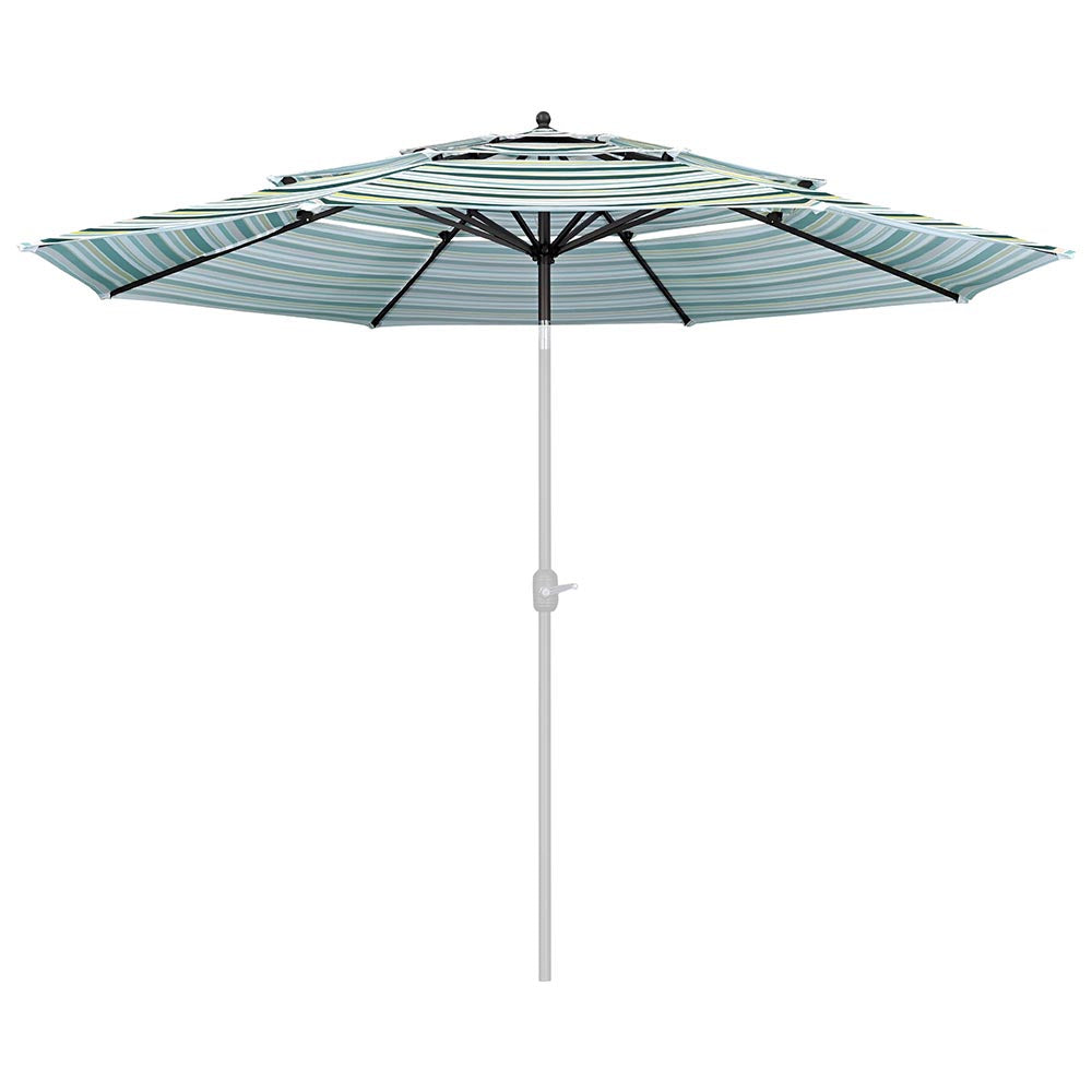 Yescom 11' Outdoor Patio Umbrella Replacement Canopy 3-Tiered 8-Rib Image