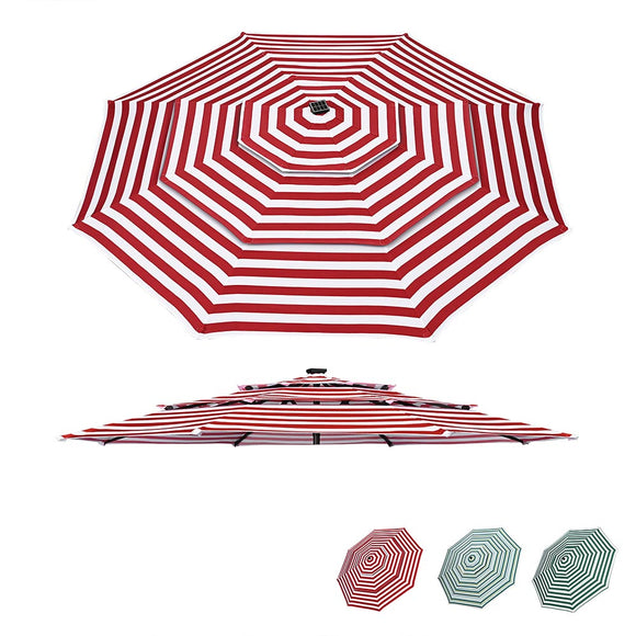 Yescom 9' Outdoor Patio Umbrella Replacement Canopy 3-Tiered 8-Rib Image
