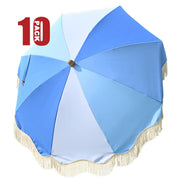 Yescom Palm Springs Fringe Umbrella Replacement Canopy 6ft 8-Rib, Blue Lagoon(10ct.) Image