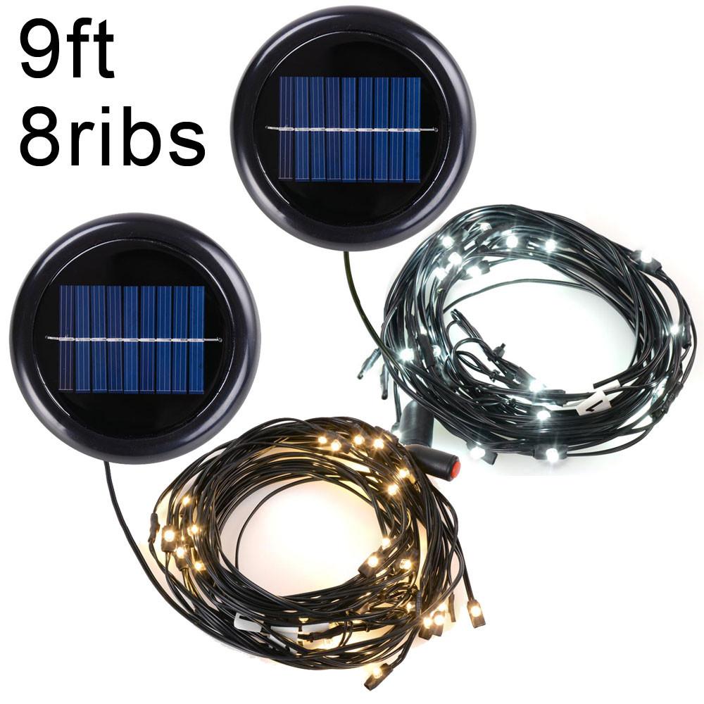 led light for patio umbrella Yescom 9ft 8 ribs Offset Patio Umbrella Mini LED String Light Color Op
