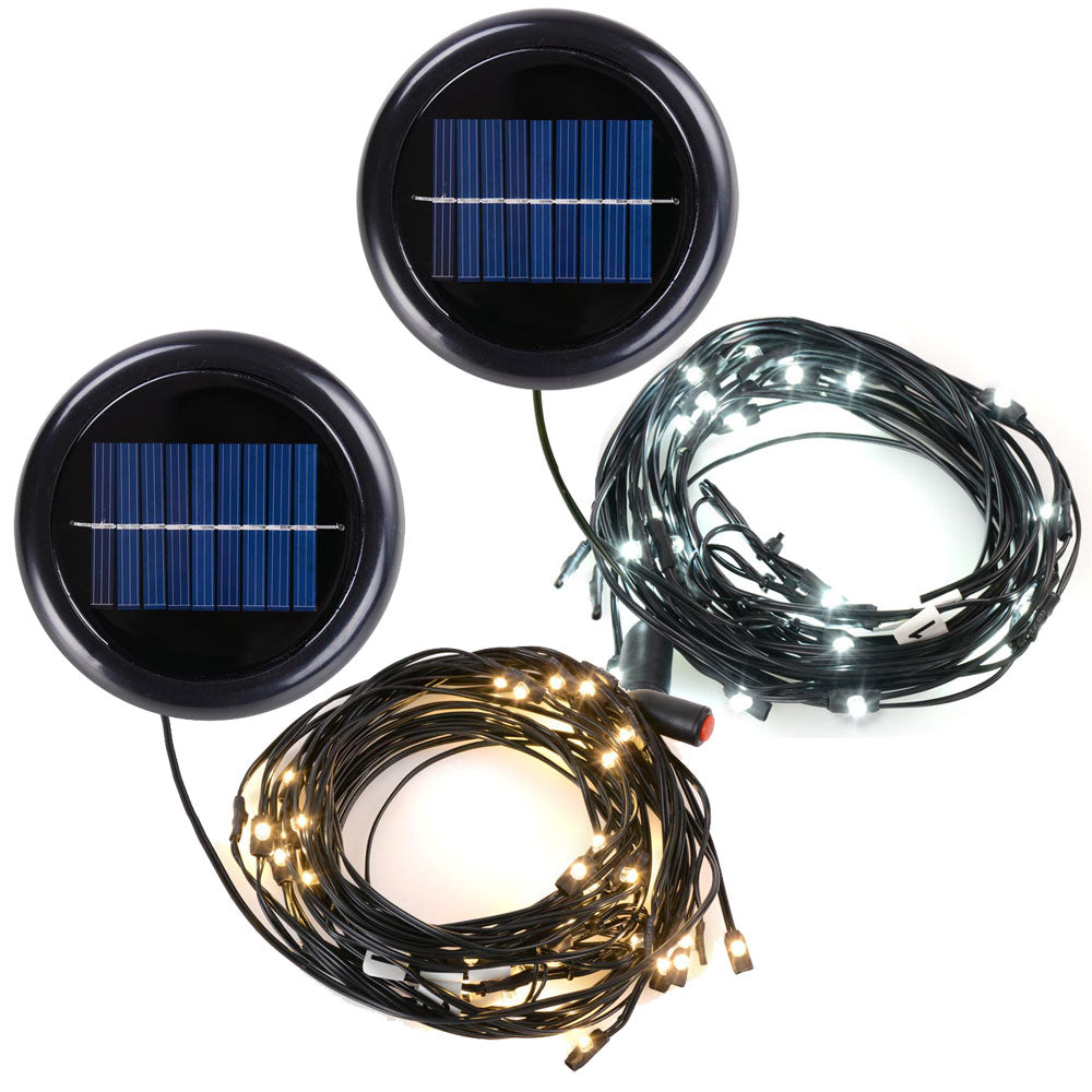 Yescom 30 LED Solar String Light Cool White Fit for 6-Rib 8ft 9ft Outdoor Patio Wooden Umbrella
