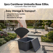 Yescom 2pcs Patio Offset Umbrella Bases Sector Stand 26.5Lb Image
