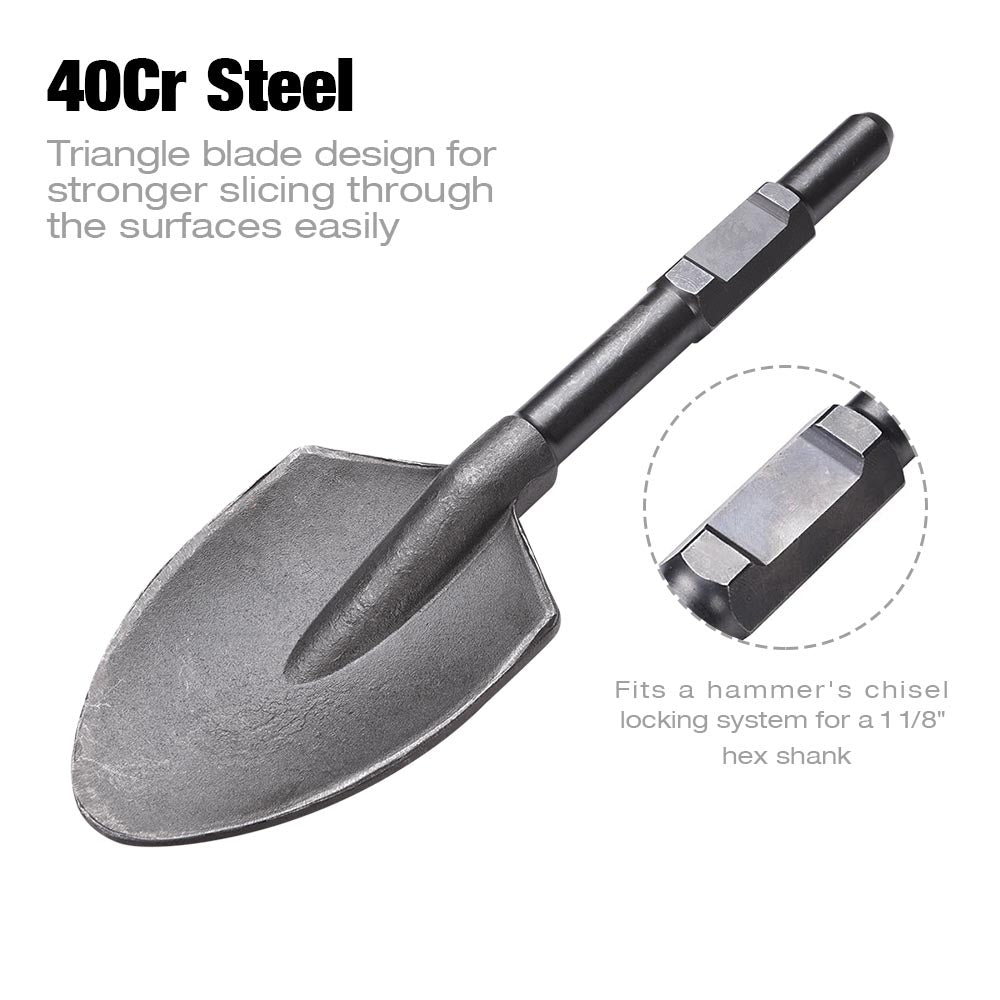 Yescom Electric Jack Hammer Pointed Clay Spade Shovel Bit 1-1/8" Hex Steel Image