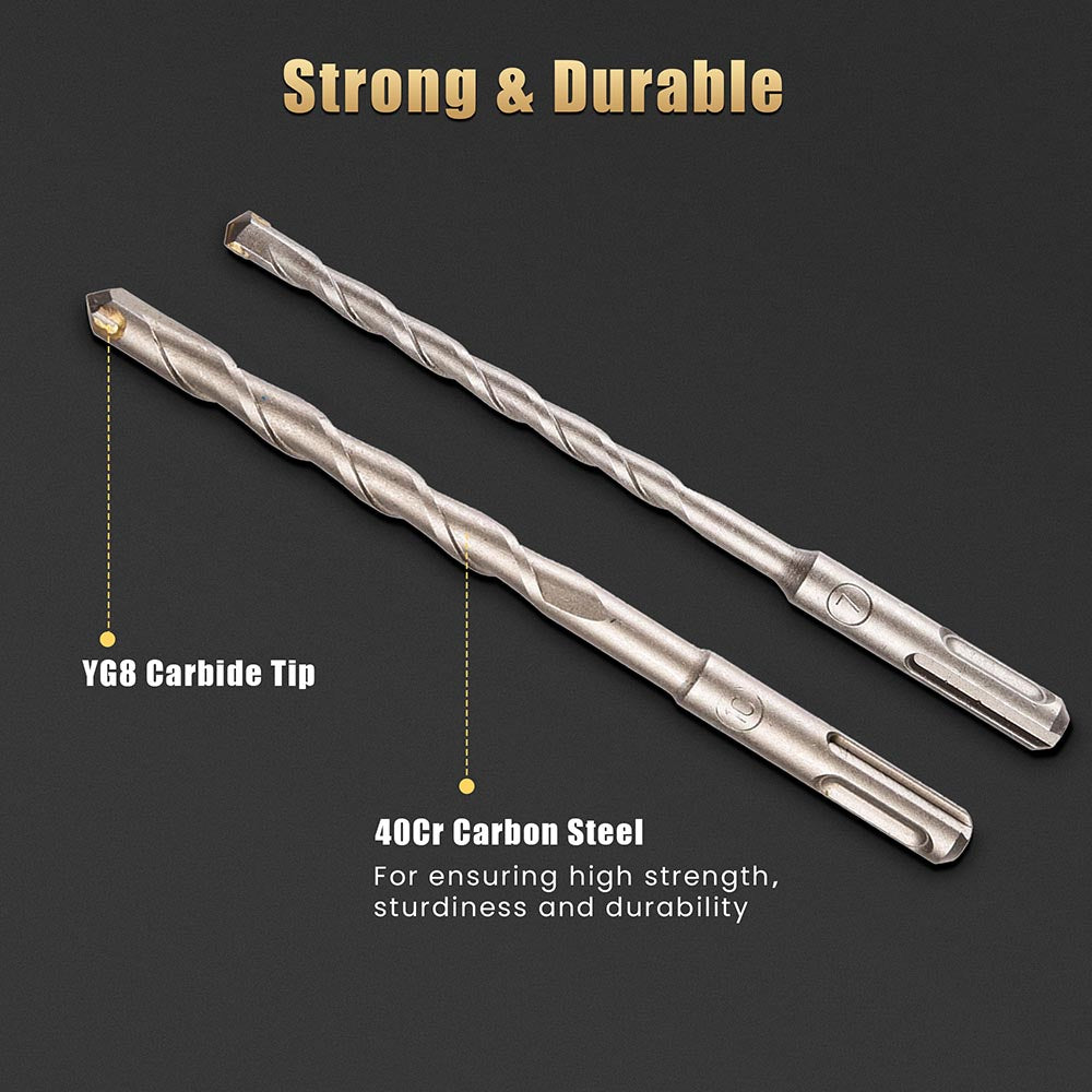 Yescom Rotary Hammer SDS Plus Drill Bit Chisel Set 17 Pieces