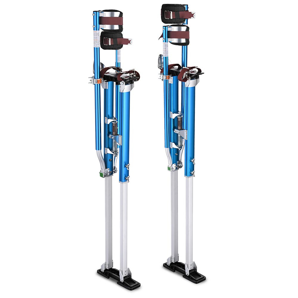 Yescom Drywall Stilts 50" - 64" Adjustable Aluminum Color Options, Blue Image