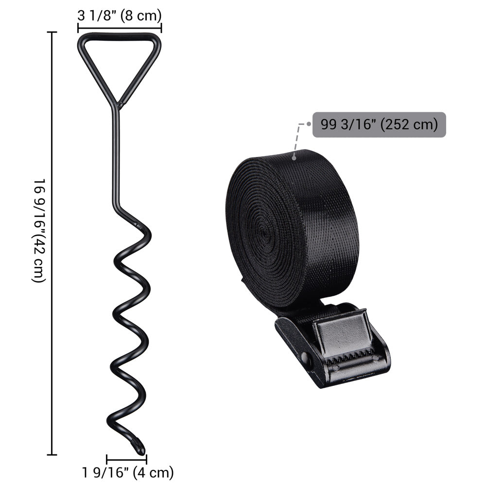 Yescom Heavy Duty Ground Anchor with Tie Downs Wind Stakes Image