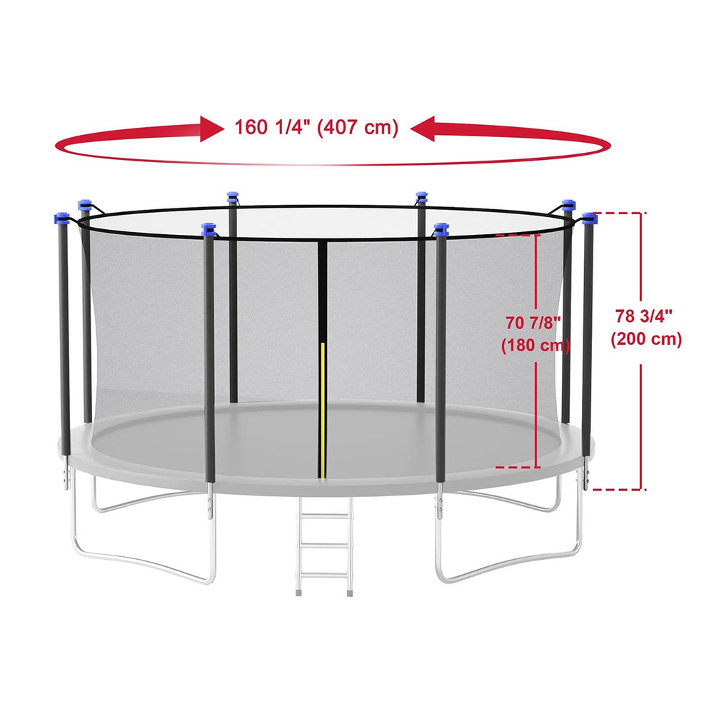 Yescom 15ft Trampoline Safety Net with 8 Poles Image