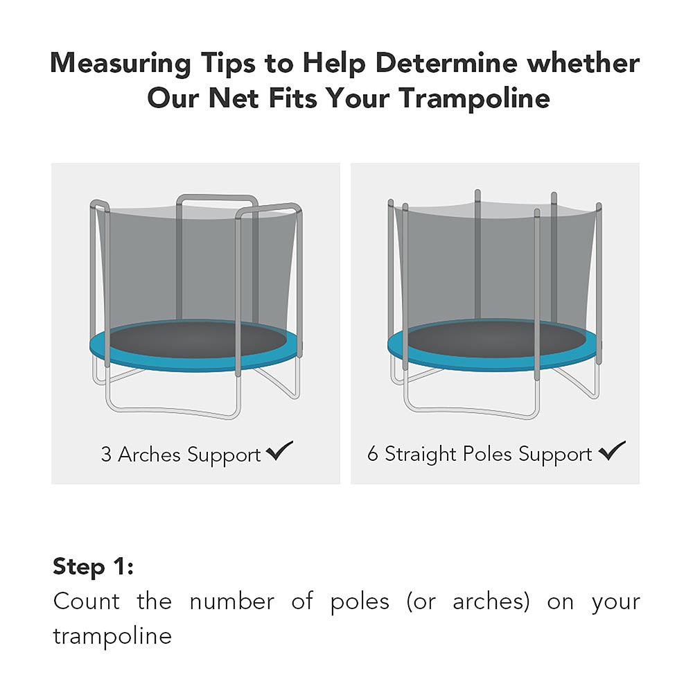 Yescom 15' Trampoline Net Enclosure Safety, 3 Arch/6 Poles Image