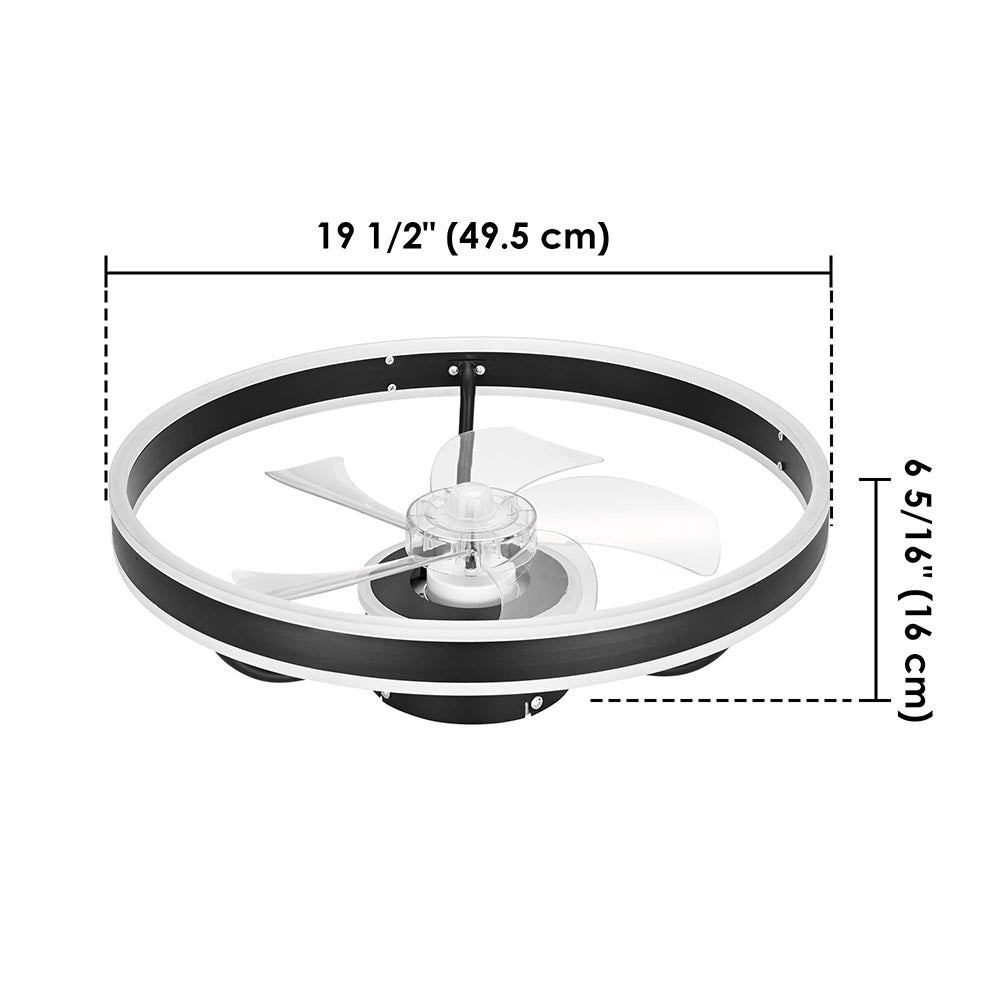 Yescom 19" Enclosed Ceiling Fan with Light Remote APP Control Image