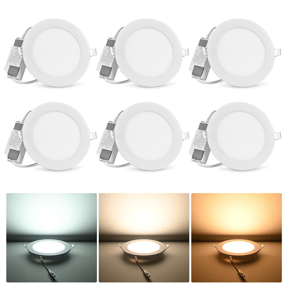 Yescom 9W SMD LED Recessed Ceiling Light w/ Driver, Dimmable White Image