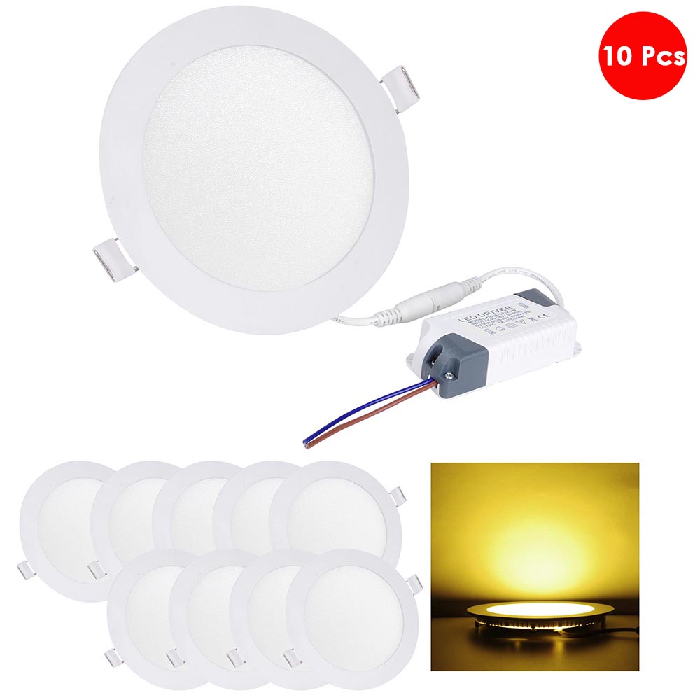 Yescom 9W SMD LED Recessed Ceiling Light w/ Driver, Warm White Image