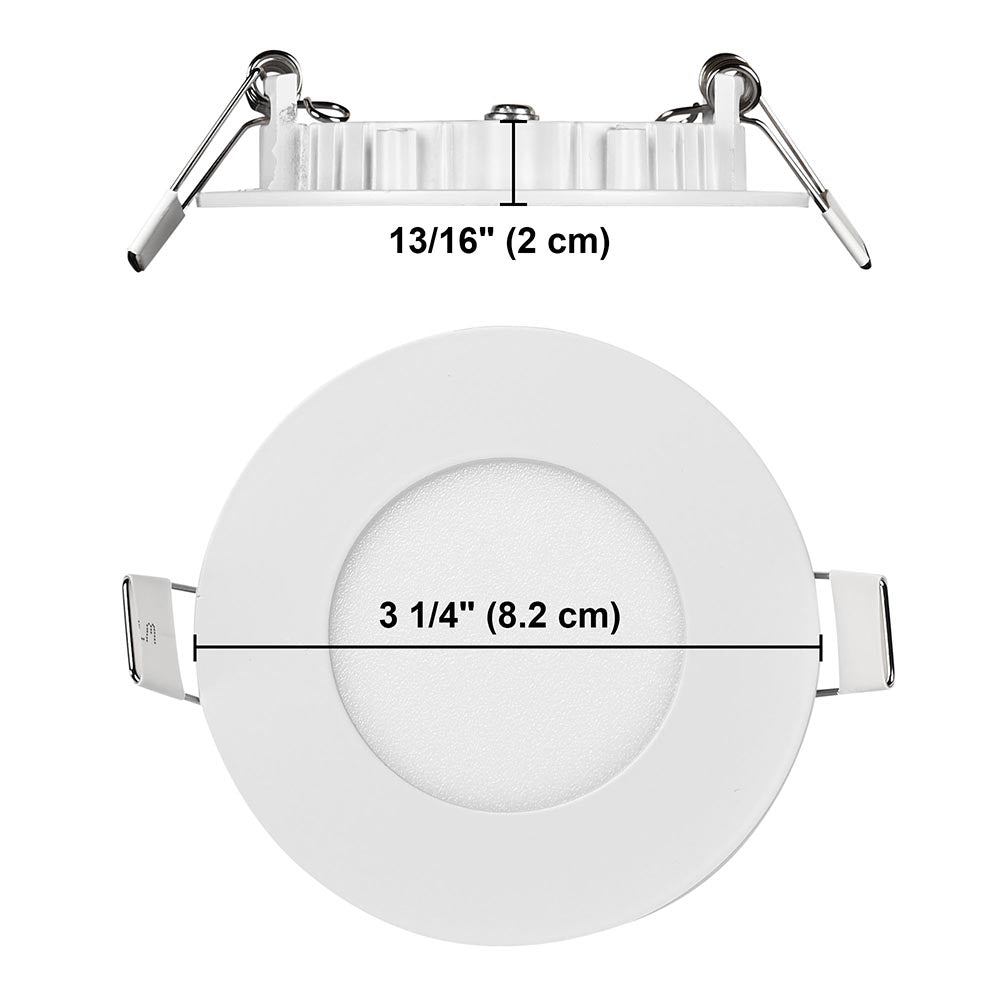 Yescom 3W SMD LED Recessed Ceiling Light Dimmable 12ct/Pack Image